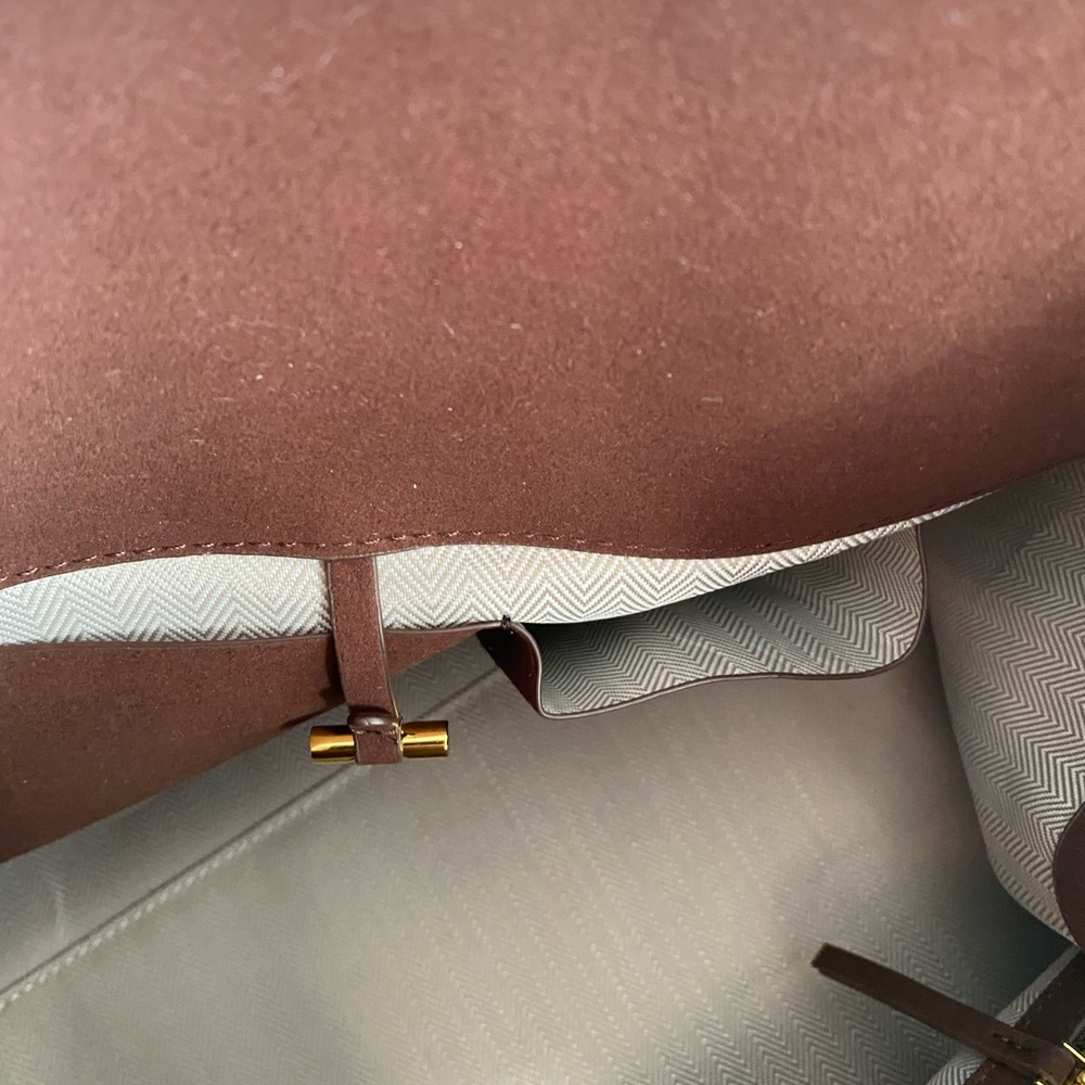 The Row Inspired Margaux Genuine Suede Bag Large - Picture 8 of 16